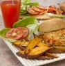 Salmon Burgers and Sweet Potato Oven Fries 